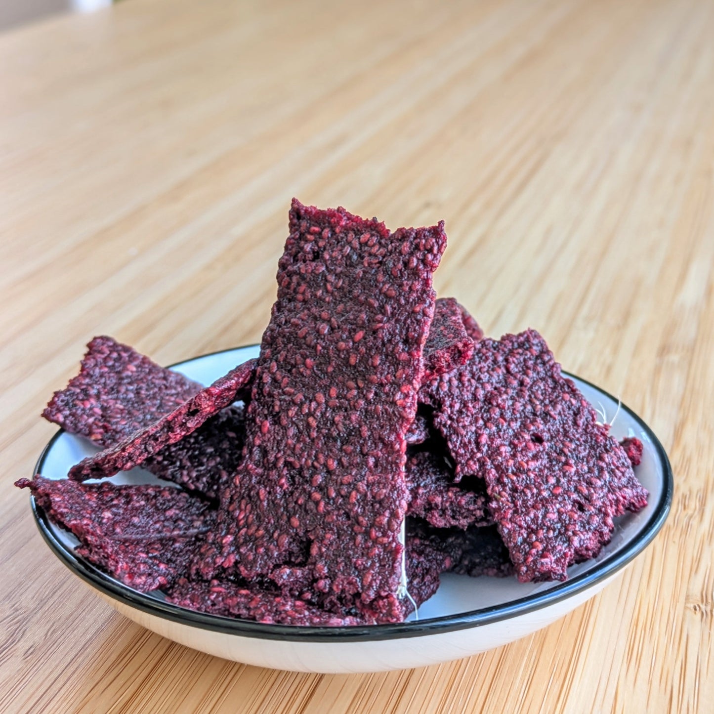 Chia Chews a snack you can take on-the-go made with beet powder, chia seeds, hemp seeds, lemon and honey. simple ingredients.