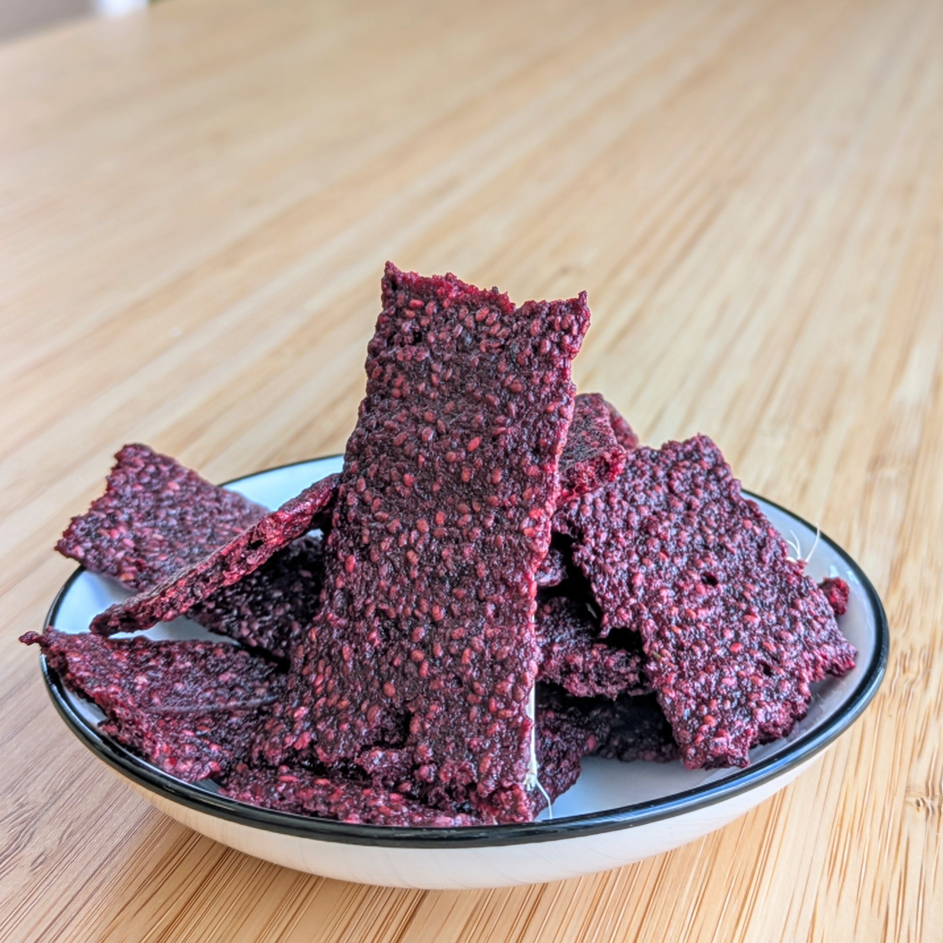 Chia Chews a snack you can take on-the-go made with beet powder, chia seeds, hemp seeds, lemon and honey. simple ingredients. 