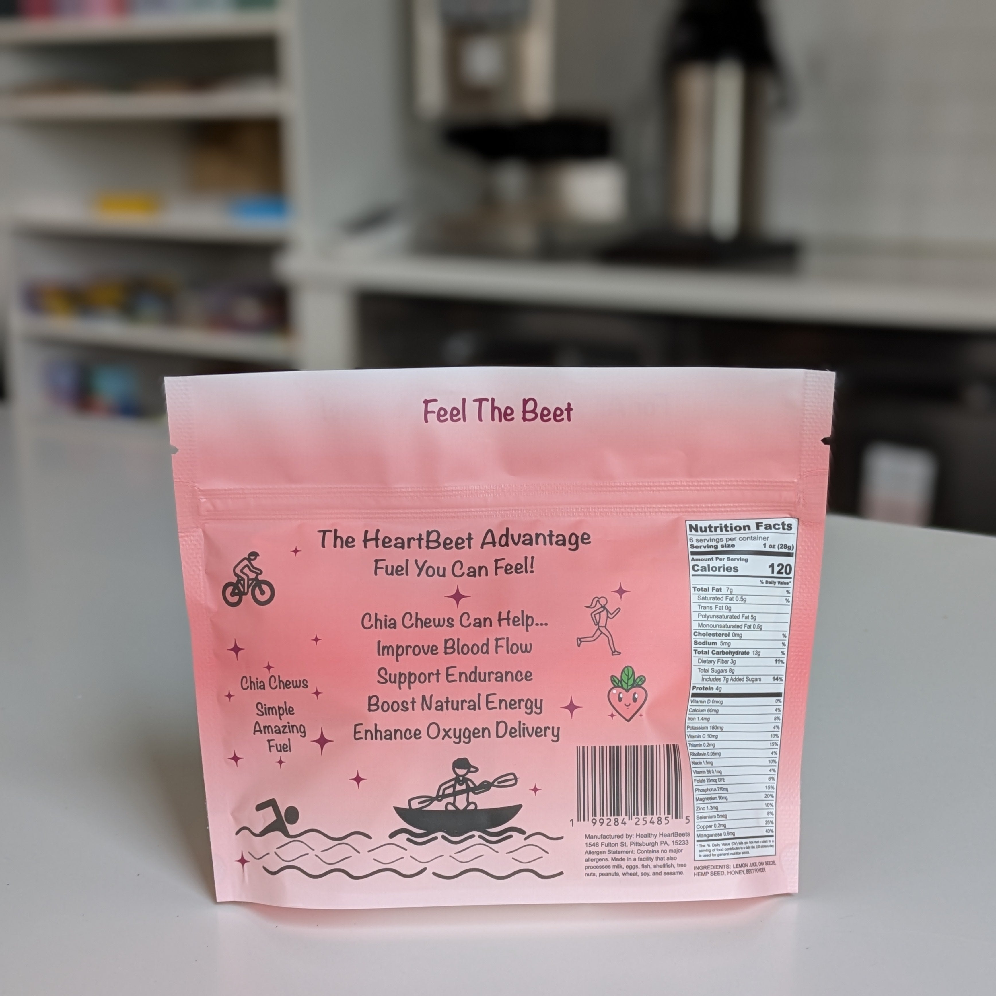haru2000 7 Days Diet ピーチ 4袋 Healthy HeartBeets: Chia Chews Snack